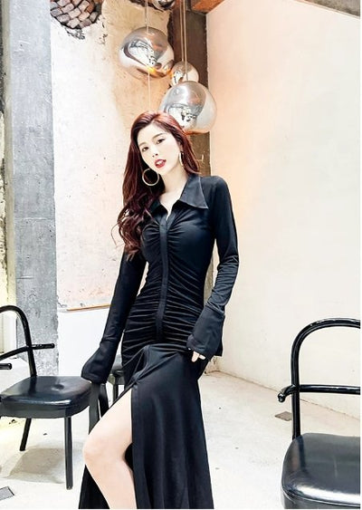 Abito Autunno Inverno Vintage Nero