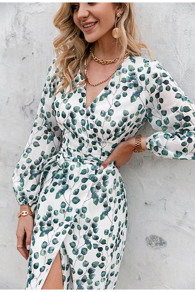 Abito Vintage Bianco E Verde