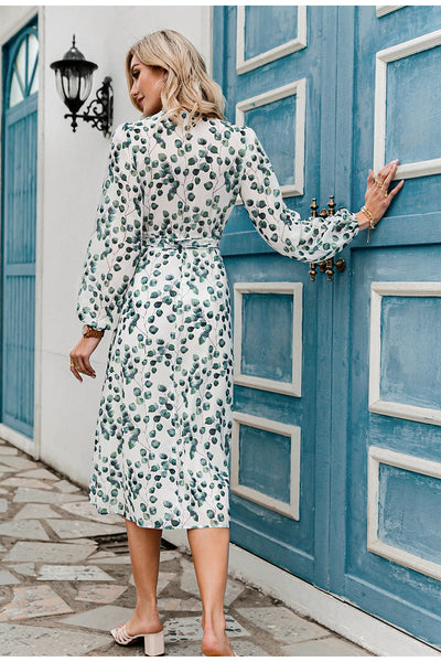 Abito Vintage Bianco E Verde