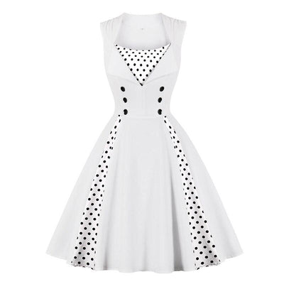 Abito Rockabilly Bianco Vintage