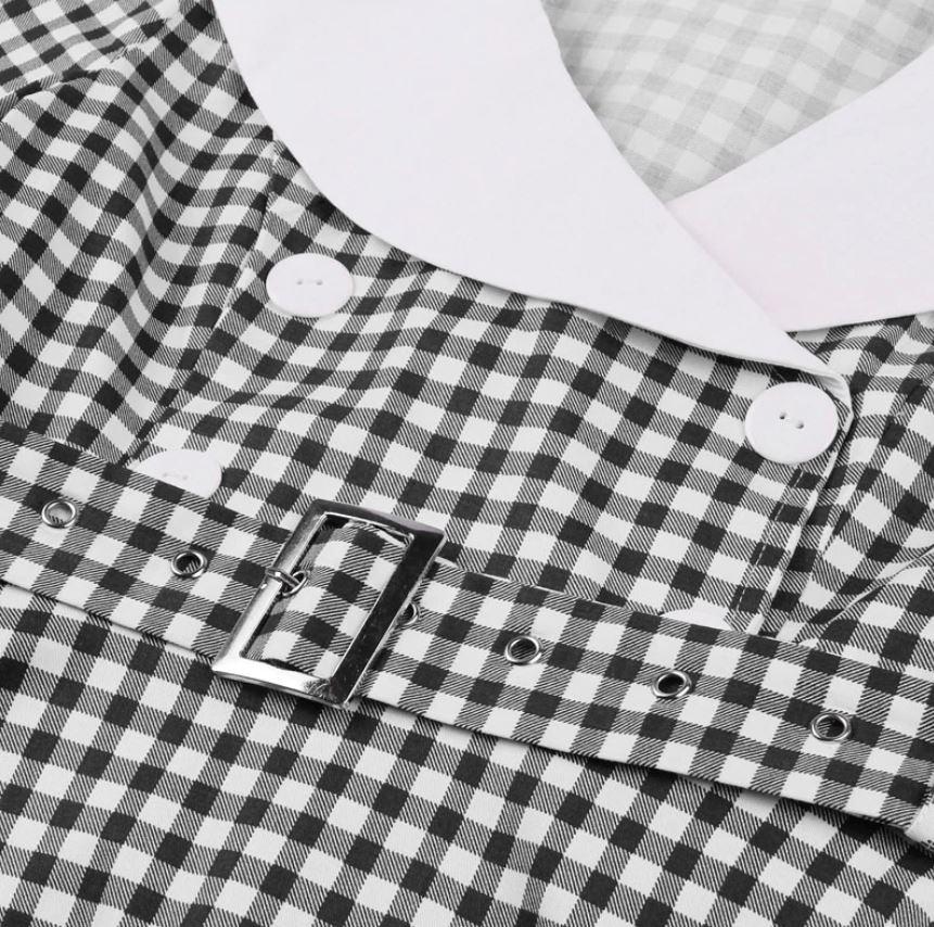 Abito Vintage A Quadri Neri