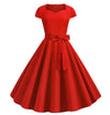 Abito Vintage Con Cintura Rossa