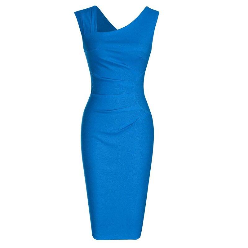 Abito Vintage A Matita Blu Chic