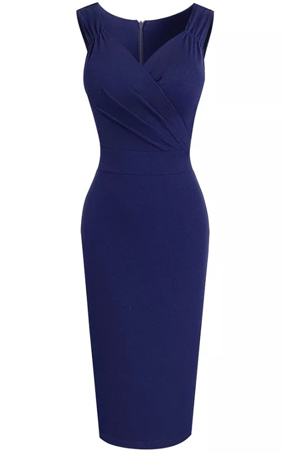 Abito A Tubino Vintage Blu Scuro
