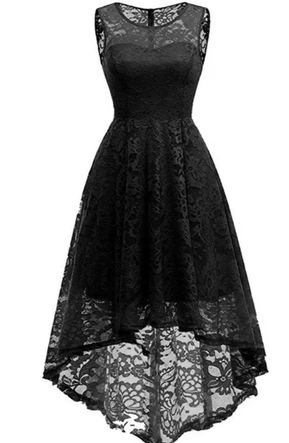 Abito In Pizzo Nero Vintage Anni '50