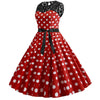 Abito Vintage In Pizzo Rosso A Pois