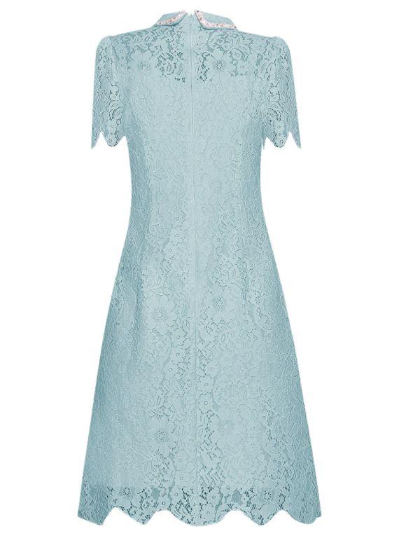 Abito Vintage In Pizzo Turchese