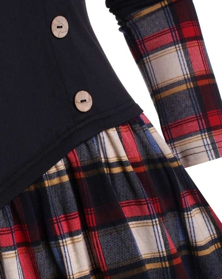 Abito Vintage Scozzese Nero