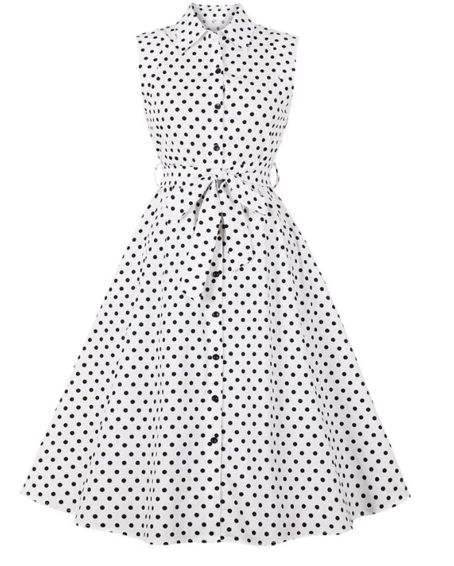 Abito Vintage Bianco E Nero Da Donna