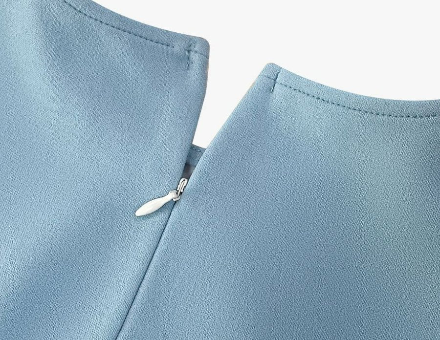 Abito Vintage A Pois Blu Da Donna