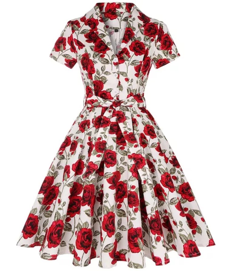 Abito Vintage Abbottonato Taglie Forti Anni 50 Vestiti Vintage