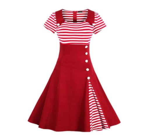 Abito Vintage Rosso Taglie Forti Anni '50