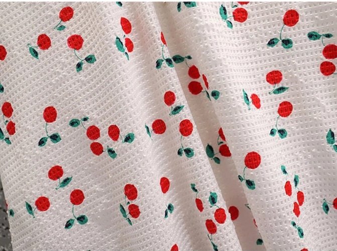 Abito Vintage Taglie Forti Ciliegie Bianco