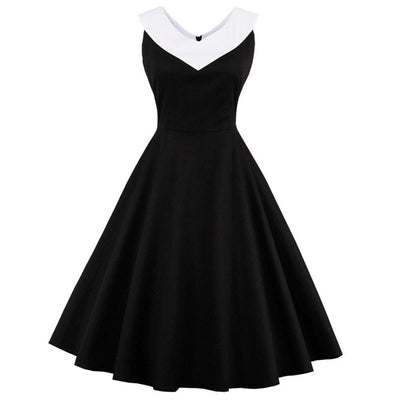 Abito Vintage Taglie Forti Con Colletto Chic Nero