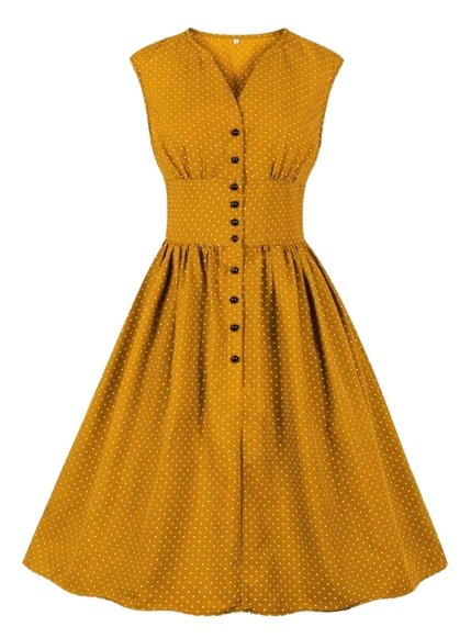 Abito Vintage Giallo Taglie Forti