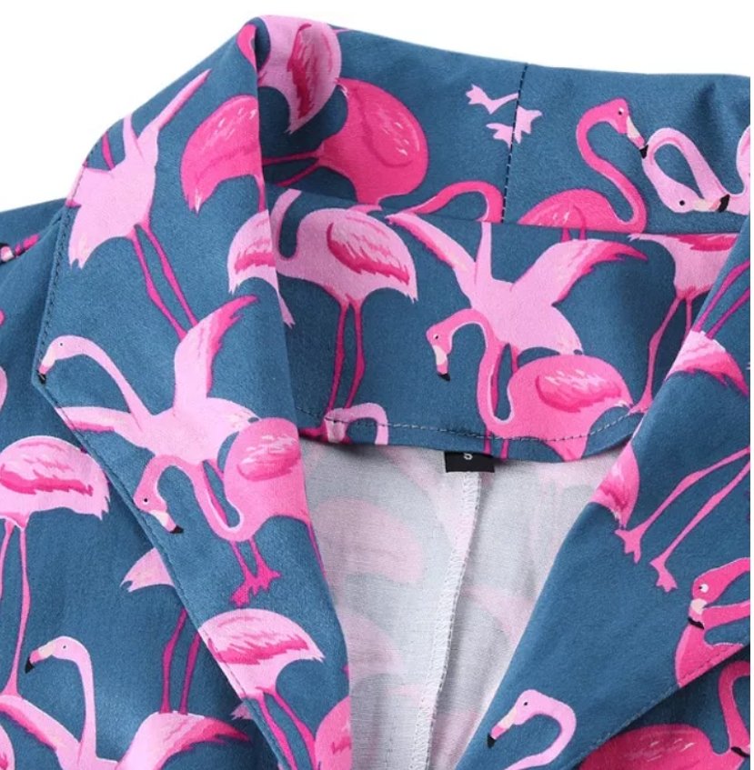 Abito Vintage Plus Size Navy Birds