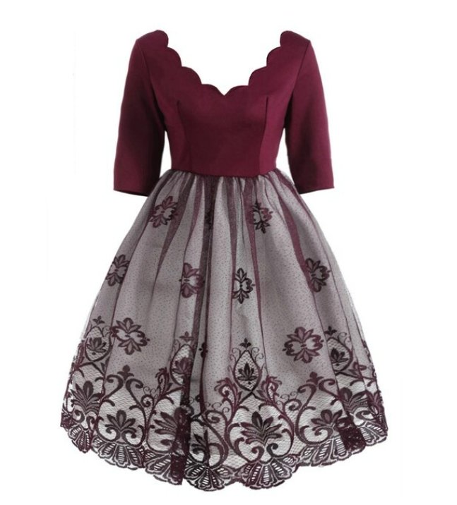 Abito Vintage Taglie Forti Con Paillettes Rosse