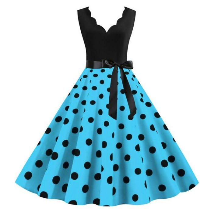 Abito Vintage Blu Taglie Forti