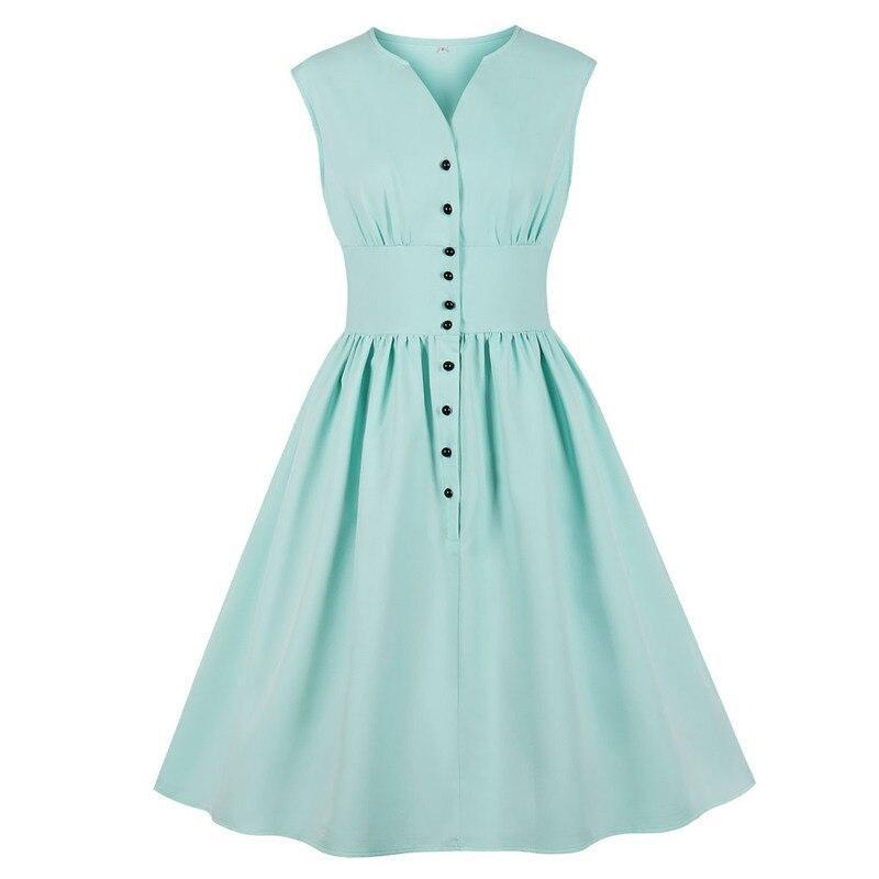 Abito Vintage Taglia Forte Color Pastello Cielo