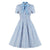 Abito Vintage Taglie Forti A Righe Blu