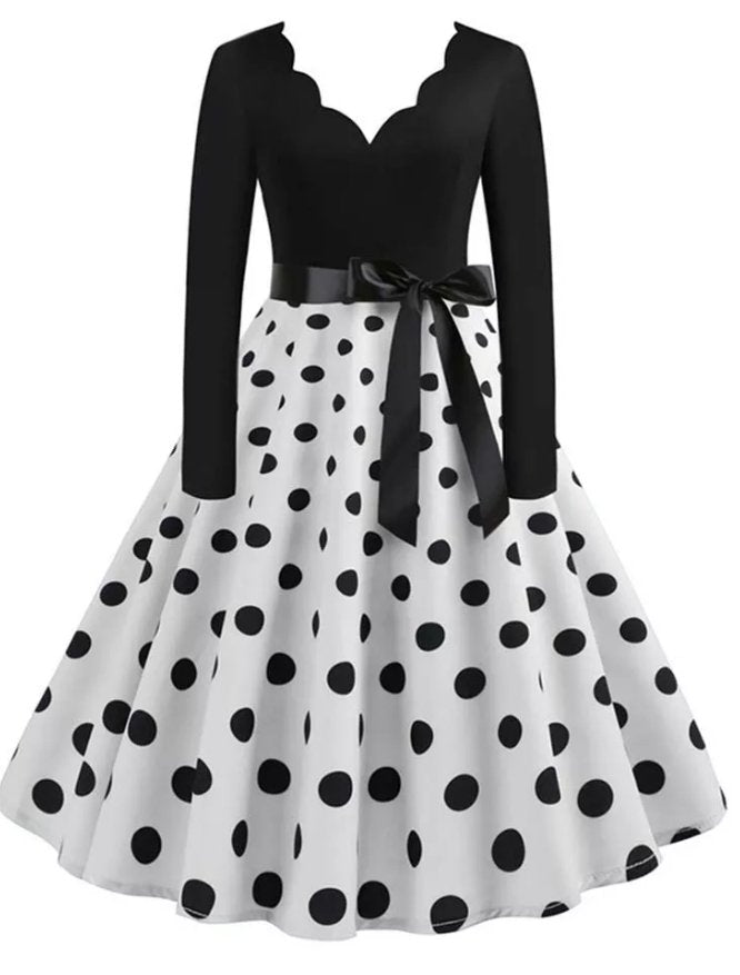 Abito Vintage Nero Rockabilly Taglie Forti