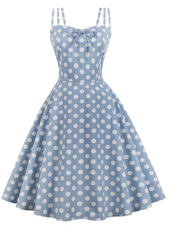 Abito Vintage Blu Sexy Taglie Forti