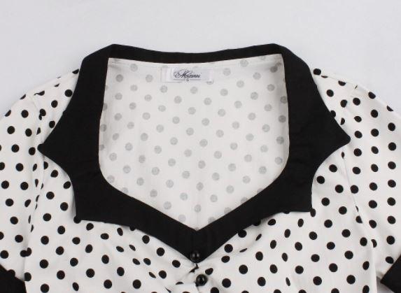 Abito Vintage Swing Taglie Forti Bianco Nero