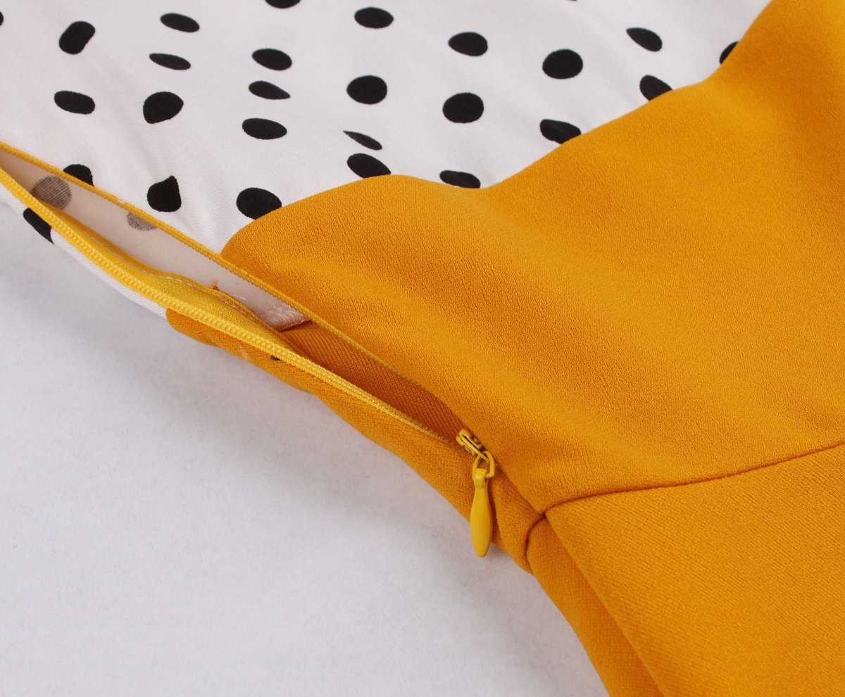 Abito Vintage Taglie Forti Swing Bianco Arancione