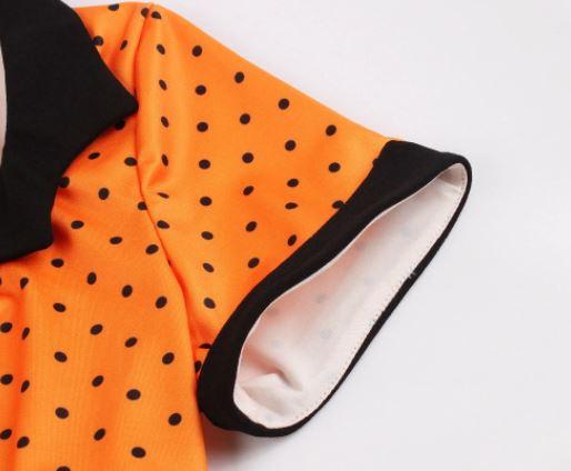 Abito Vintage Arancione Nero Swing Taglie Forti