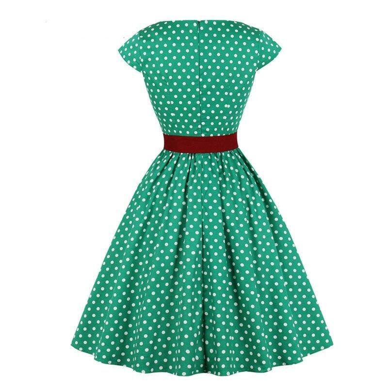 Abito Vintage Con Cintura Verde Taglie Forti