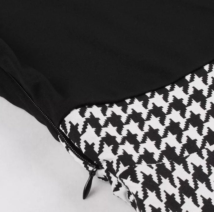 Abito Vintage A Quadri Grigio