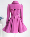 Abito Vintage Invernale In Lana Rosa
