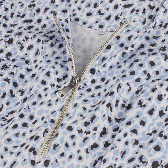 Abito Leopardato Vintage Blu