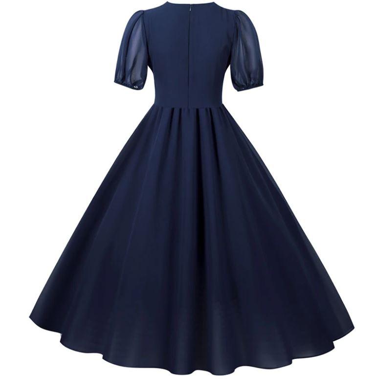 Abito Lungo Vintage Anni '50 Blu