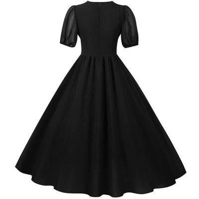 Abito Lungo Nero Vintage Anni '50