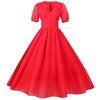 Abito Lungo Rosso Vintage Anni '50