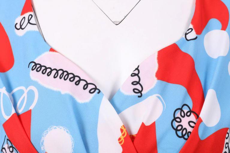 Abito Vintage Natalizio Blu Taglie Forti