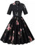 Abito Vintage Nero Con Collo A Punta