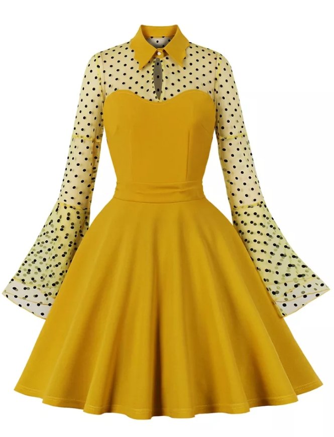 Giallo Plus Size Vintage Pin Up Dress