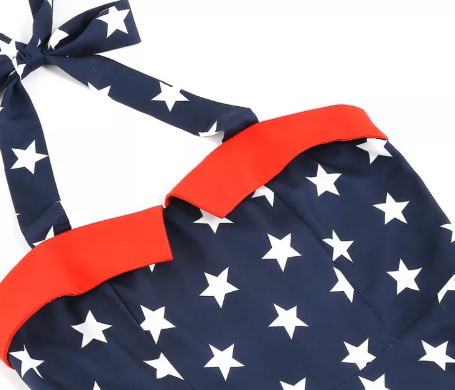 Abito Vintage Pin Up Stampato Negli Stati Uniti