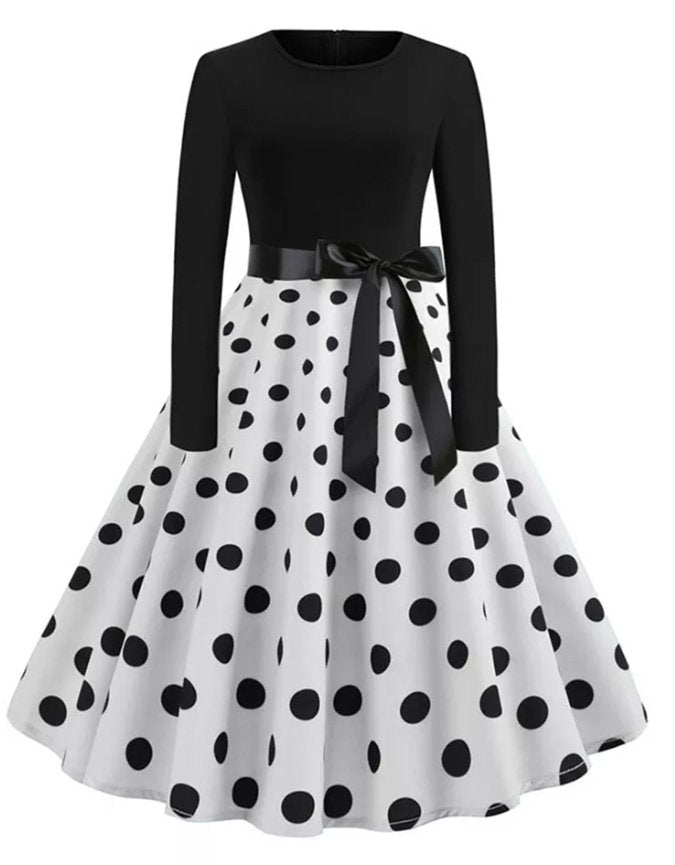Abito Vintage Pin Up A Pois Neri