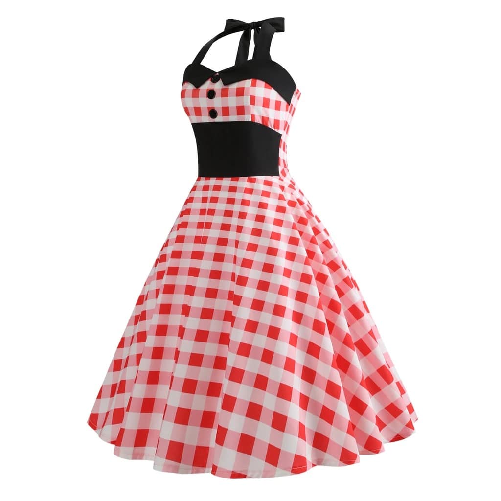 Abito Vintage - Pin-Up A Quadretti Rossi