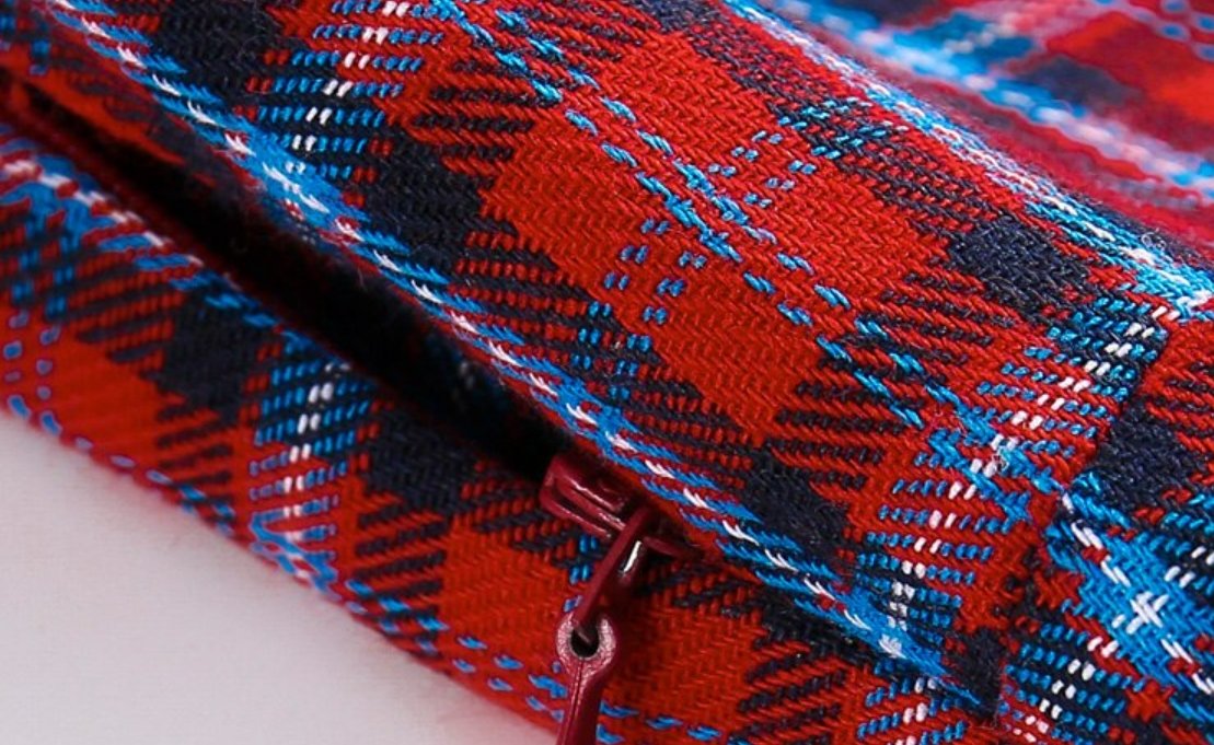 Abito Vintage Scozzese Rosso