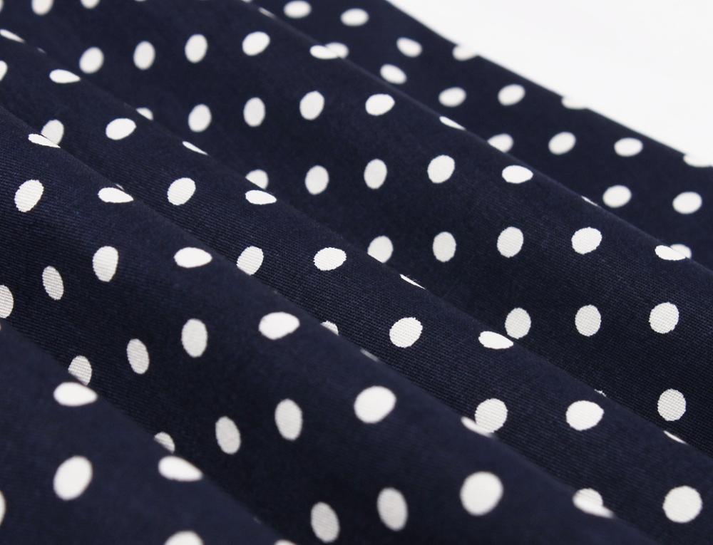 Abito Vintage A Pois Blu Scuro