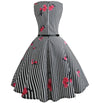 Abito Vintage A Righe Bianche E Nere