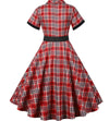 Abito Vintage A Righe Rosse E Nere