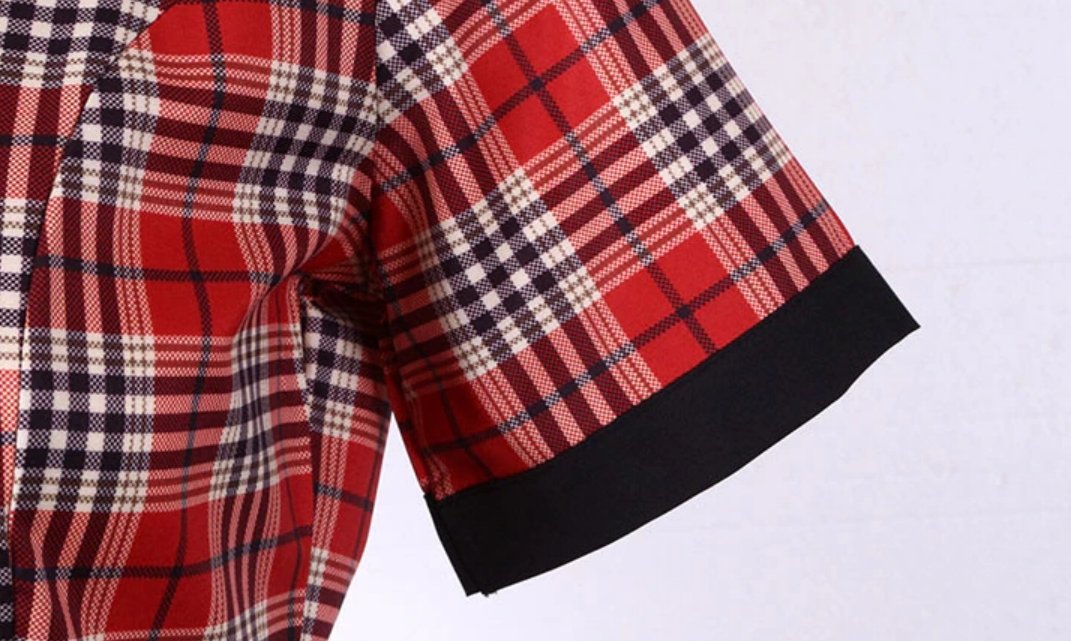 Abito Vintage A Righe Rosse E Nere