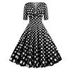 Abito Vintage Rockabilly Anni '50 A Pois Neri