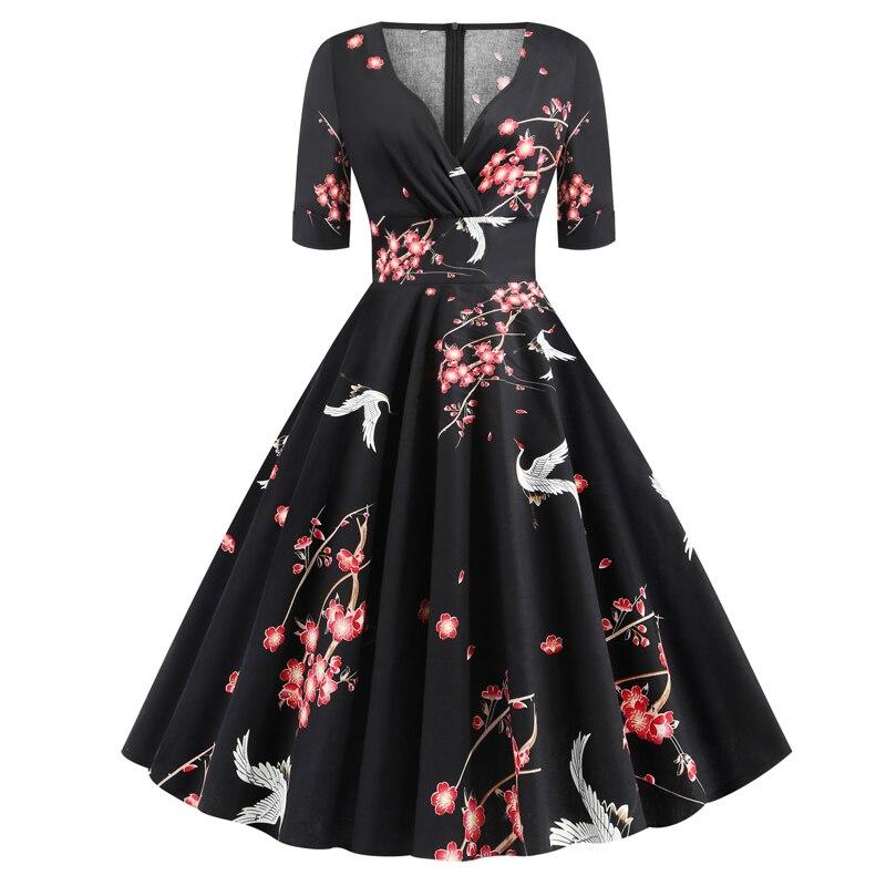 Vintage Anni '50 Rockabilly Dress Birds