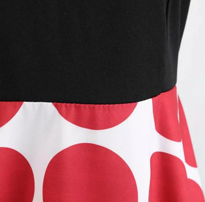 Abito Rockabilly Rosso E Nero Vintage